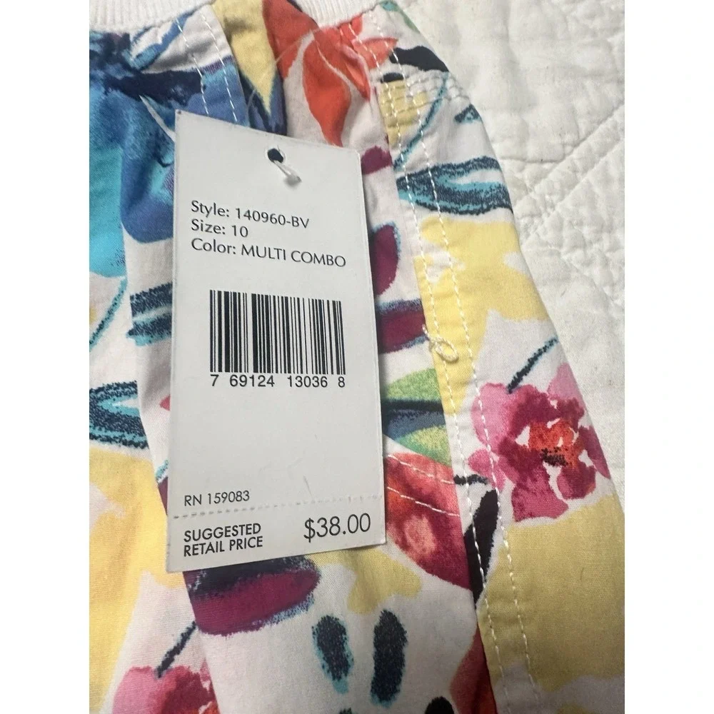 Kiwi Fresh Womens Floral Botanical Shorts Cotton Stretch Size 10 - 6